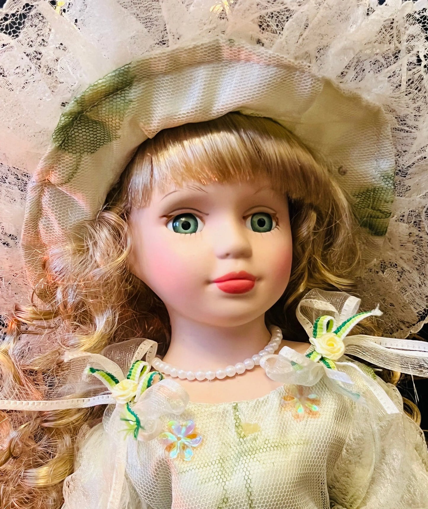 Haunted Vintage Porcelain Doll - Attached is a forest Witch  - Great condition, 16in/42cm - My Store