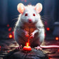 Infernal White Mouse Familiar - Fire Elemental Spirit Companion - My Store