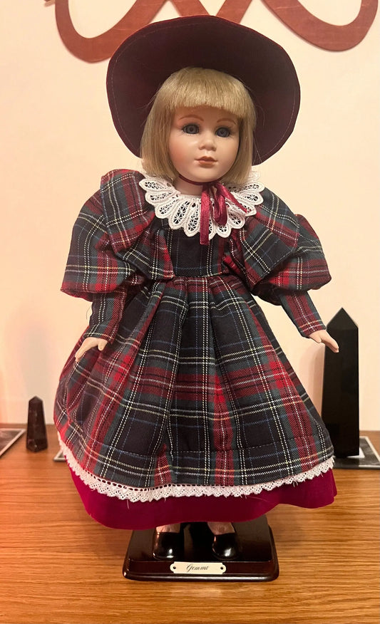 Haunted Vintage Porcelain Doll - Young girl, neutral spirit - Leonardo Collection - Pristine condition, with a stand, 45 cm/18 inches tall - My Store