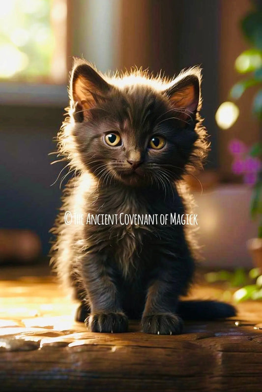Black Kitten Familiar - Elemental Spirit Companion - Raise and train it yourself - My Store