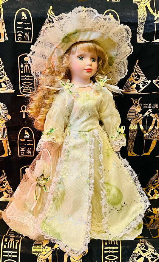 Haunted Vintage Porcelain Doll - Attached is a forest Witch  - Great condition, 16in/42cm - My Store