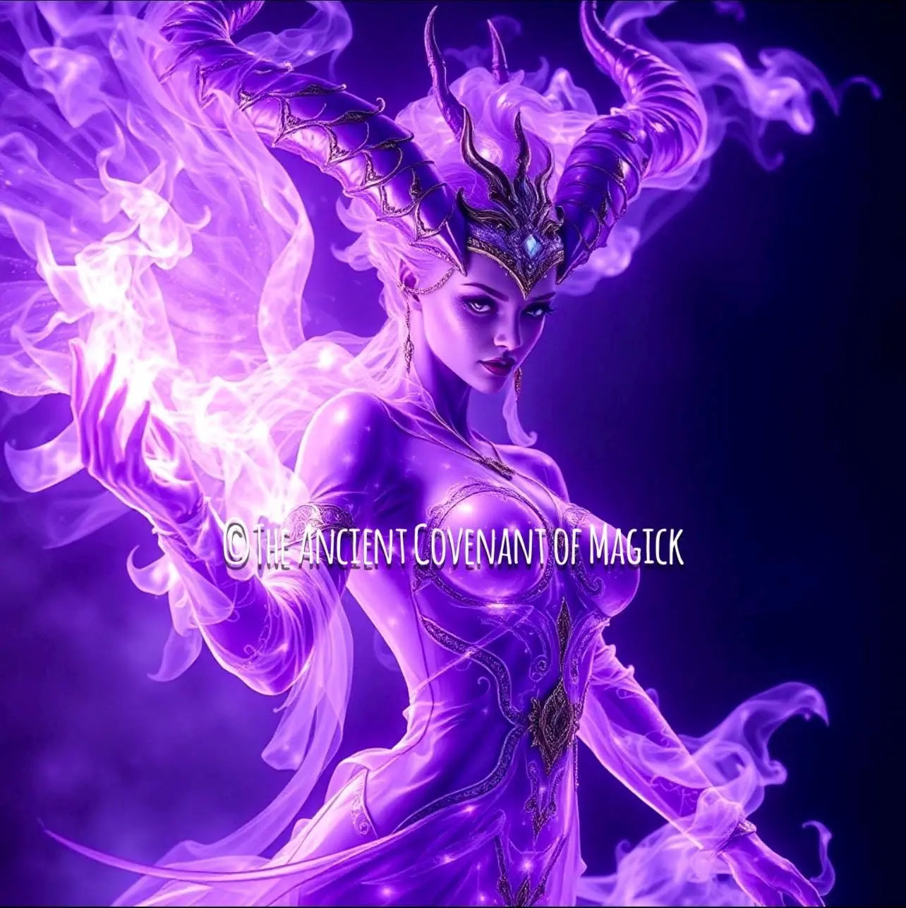 Cosmic Purple Flame Djinn (Female) – Powerful Spirit of the Void - Awakener of Sight, Guardian of Energy, Bringer of Power - My Store