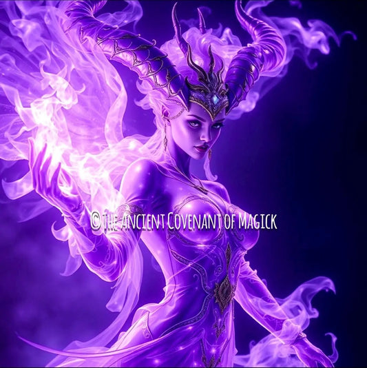 Cosmic Purple Flame Djinn (Female) – Powerful Spirit of the Void - Awakener of Sight, Guardian of Energy, Bringer of Power - My Store