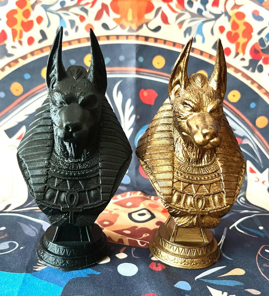 3D Printed Anubis Bust – Egyptian God Statue for Altar or Décor (16cm) – Made to Order & Spiritually Blessed - My Store