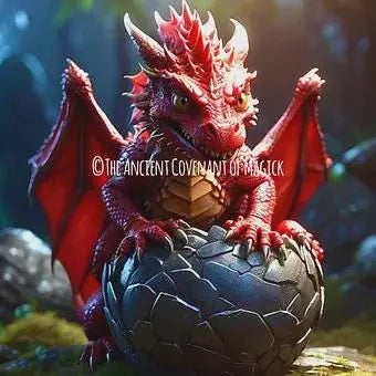 Baby Red Dragon Companion - Fire Elemental - Attract wealth, treasures and riches - Gain the favour of others - My Store